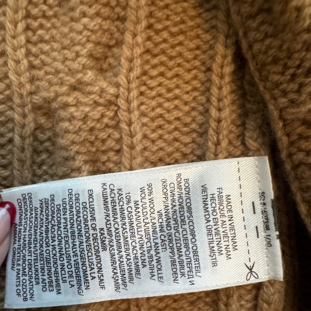 SOLD OUT Ralph Lauren Tan Cable Knit Wool Cashmere Cardigan - Picture 3 of 5
